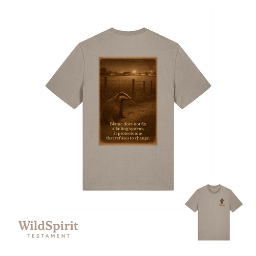 WildSpirit Testament – Badger Culling (Vintage Sepia) Unisex Tee