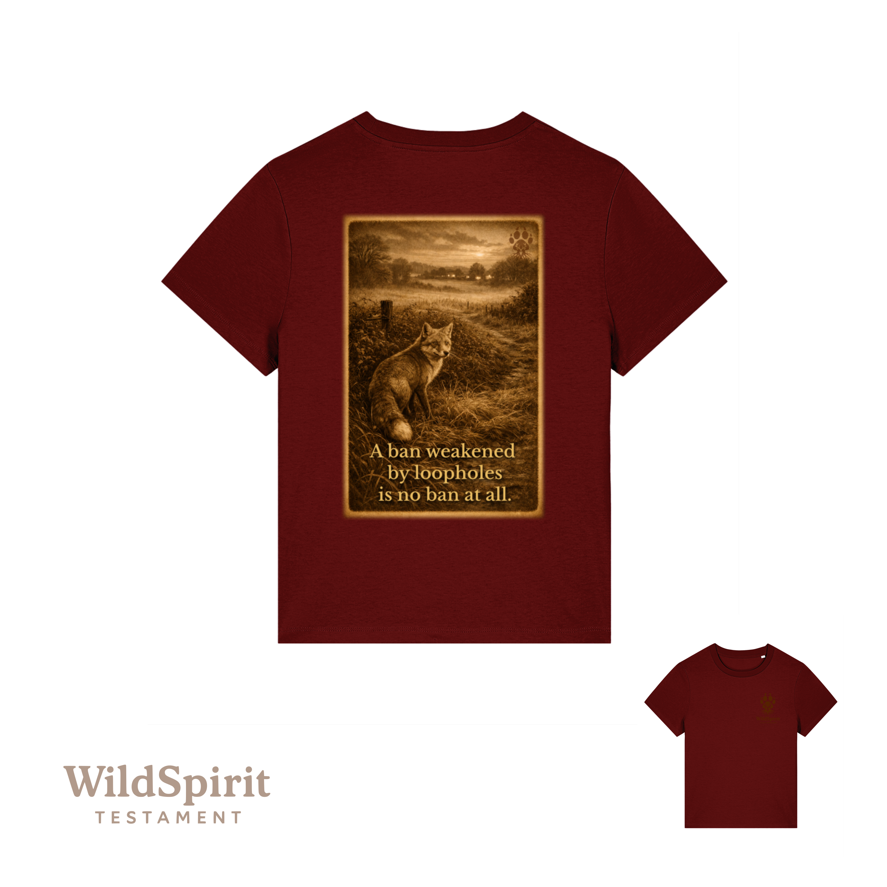 WildSpirit Testament – Fox Hunting (Vintage Sepia) Women's Tee