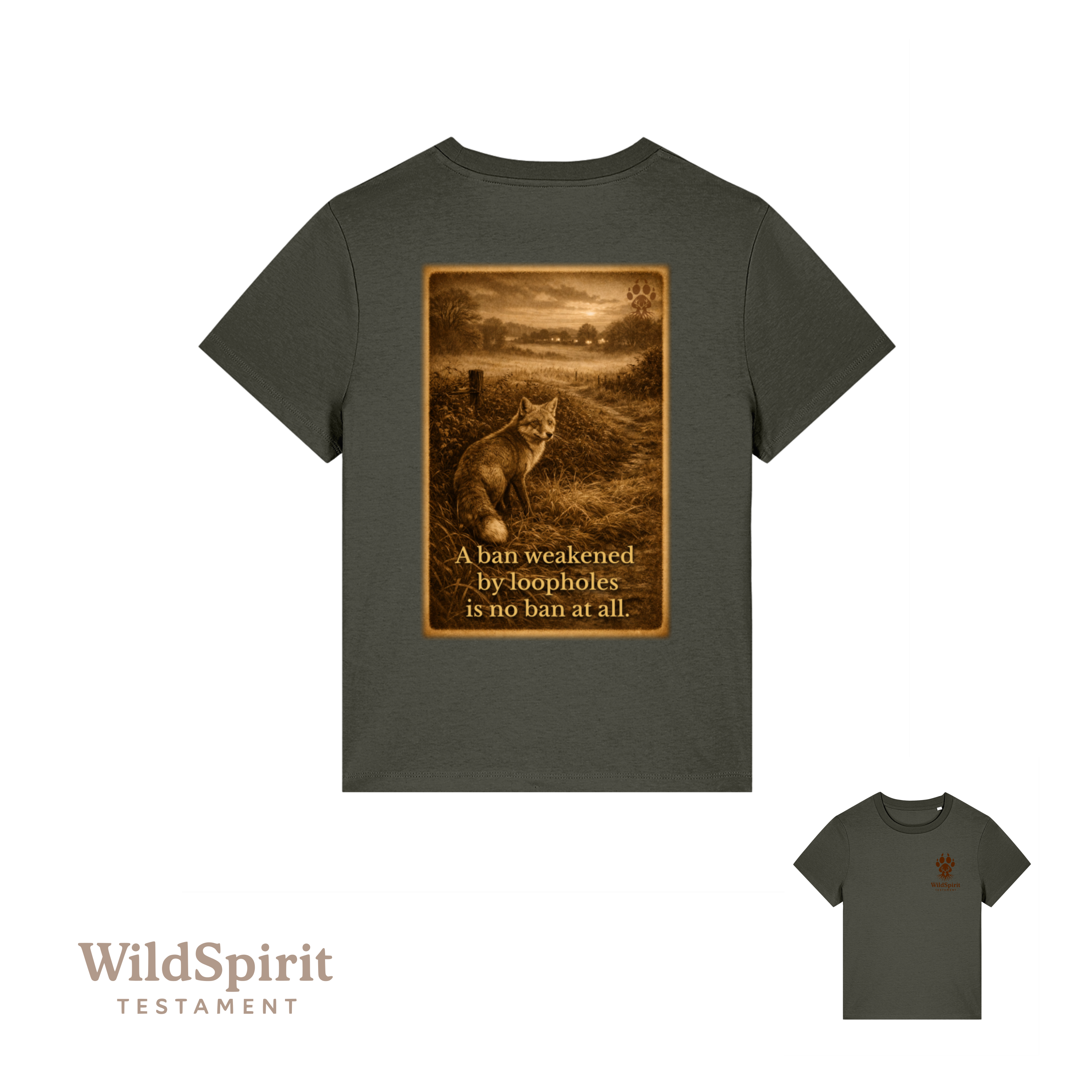 WildSpirit Testament – Fox Hunting (Vintage Sepia) Women's Tee