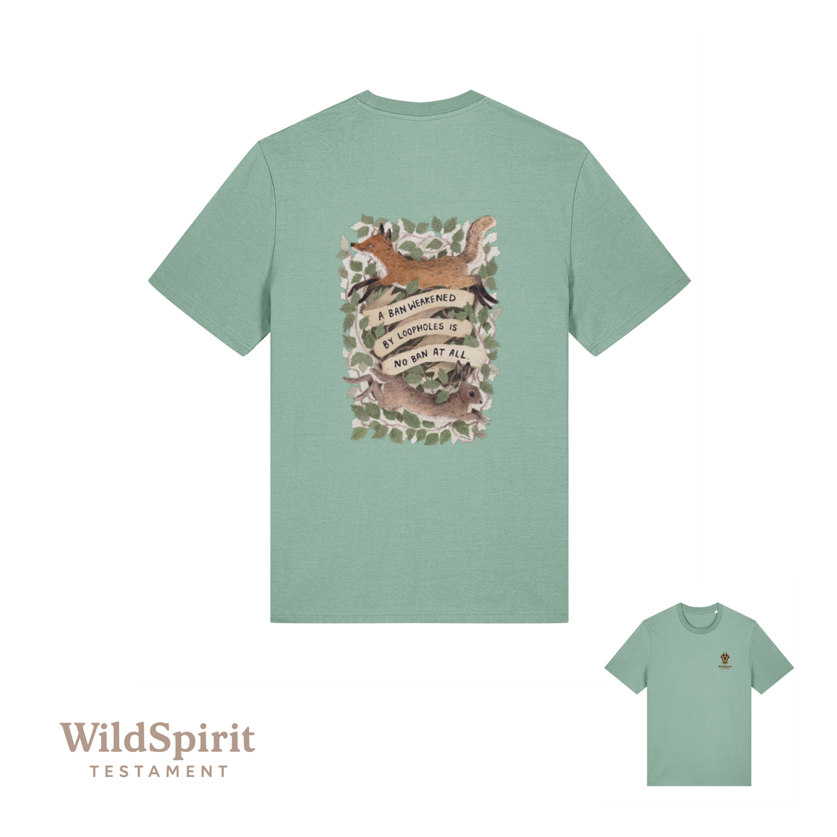 WildSpirit Testament – Fox & Hare Hunting (Shrubsy Art Edition) Unisex Tee