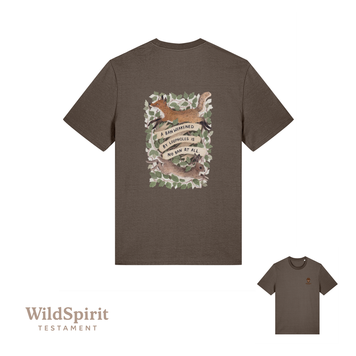 WildSpirit Testament – Fox & Hare Hunting (Shrubsy Art Edition) Unisex Tee