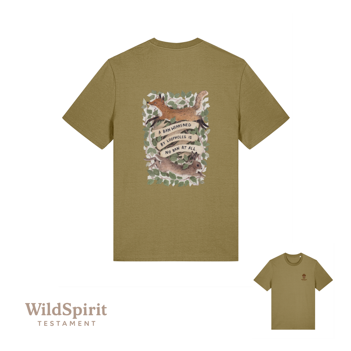 WildSpirit Testament – Fox & Hare Hunting (Shrubsy Art Edition) Unisex Tee