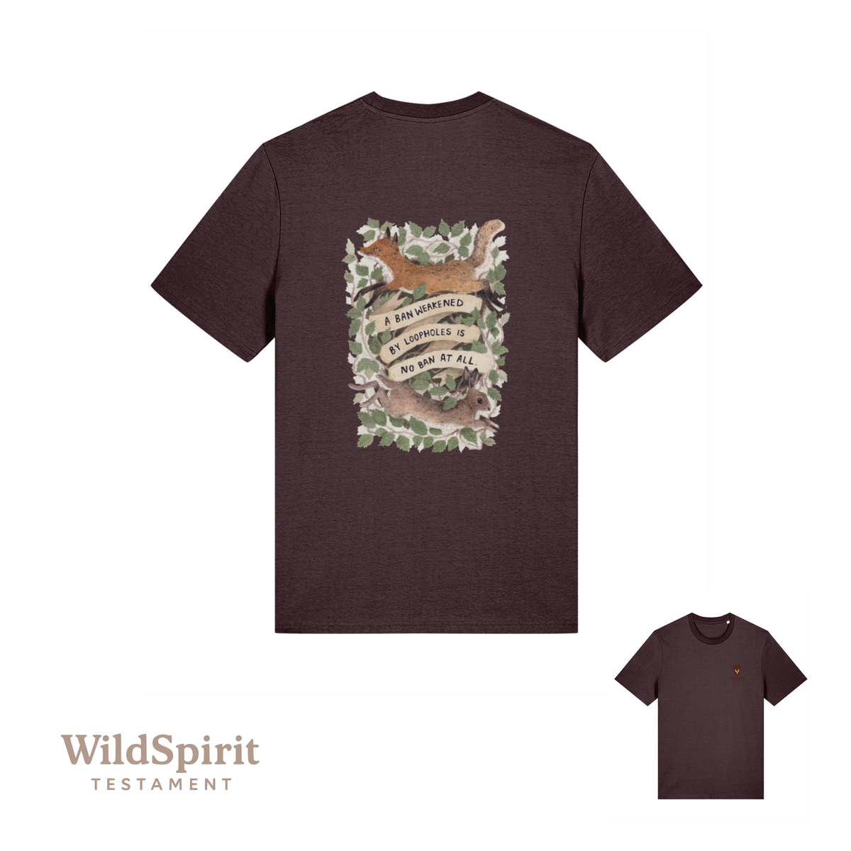 WildSpirit Testament – Fox & Hare Hunting (Shrubsy Art Edition) Unisex Tee